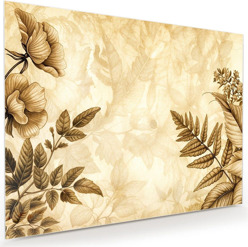 Glasbild 100x75cm in XXL für Wohnzimmer, Schlafzimmer Motiv Blumenblatt Kunstwerk