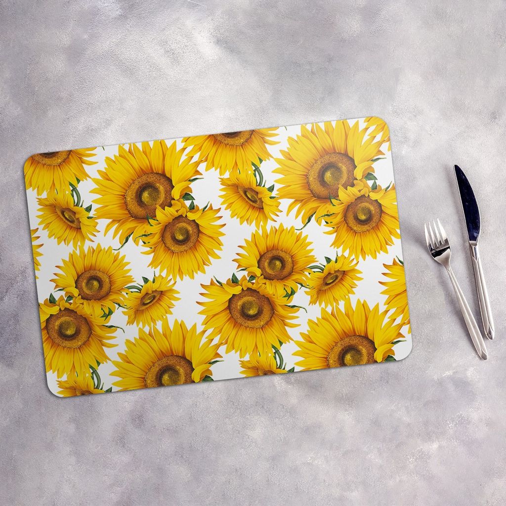 Tischset 4x45x30 cm + 10fi cm Platzset Tischmatte Platzmatte Untersetzer - Sonnenblume Blumen
