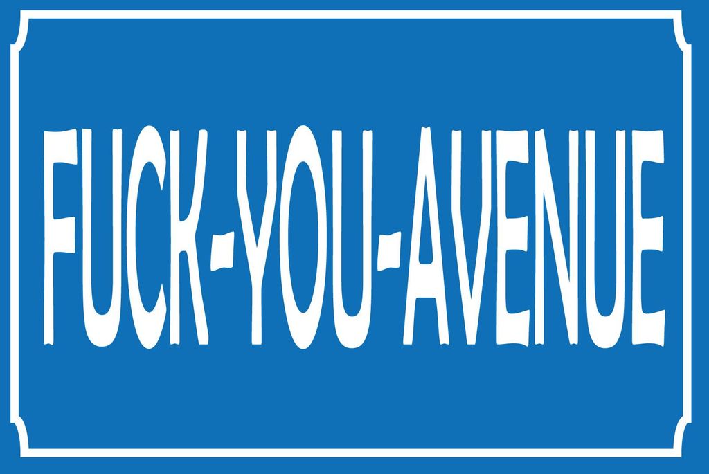 vianmo Blechschild 12x18 cm Fuck-You-Avenue