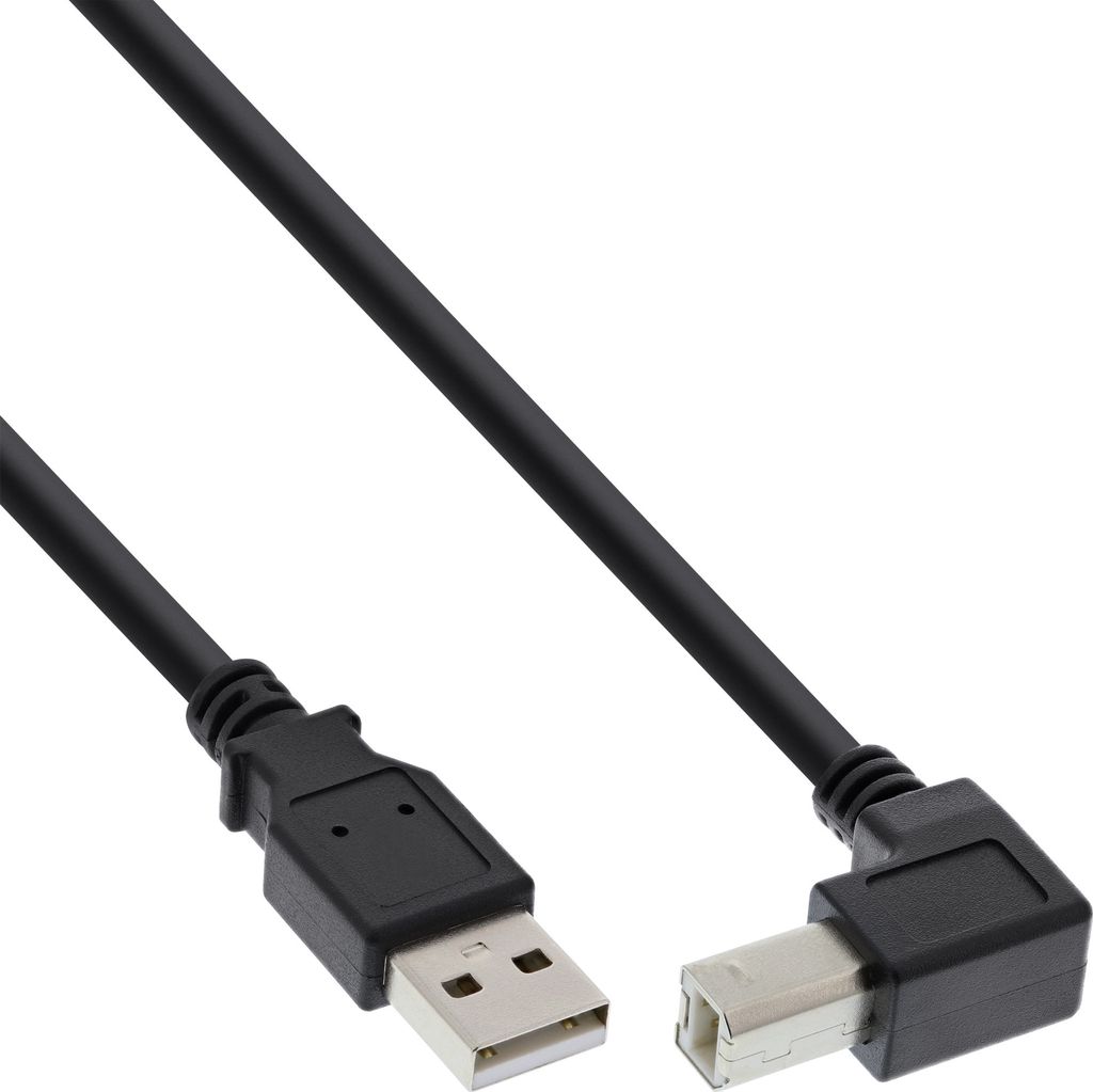 InLine® USB 2.0 A-Stecker / B-Stecker Kabel, schwarz, Produktbild 