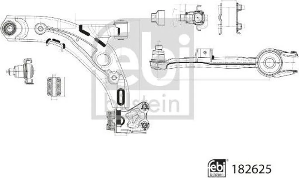 Bras de liaison suspension FEBI 182625 avec silentbloc pour Mazda