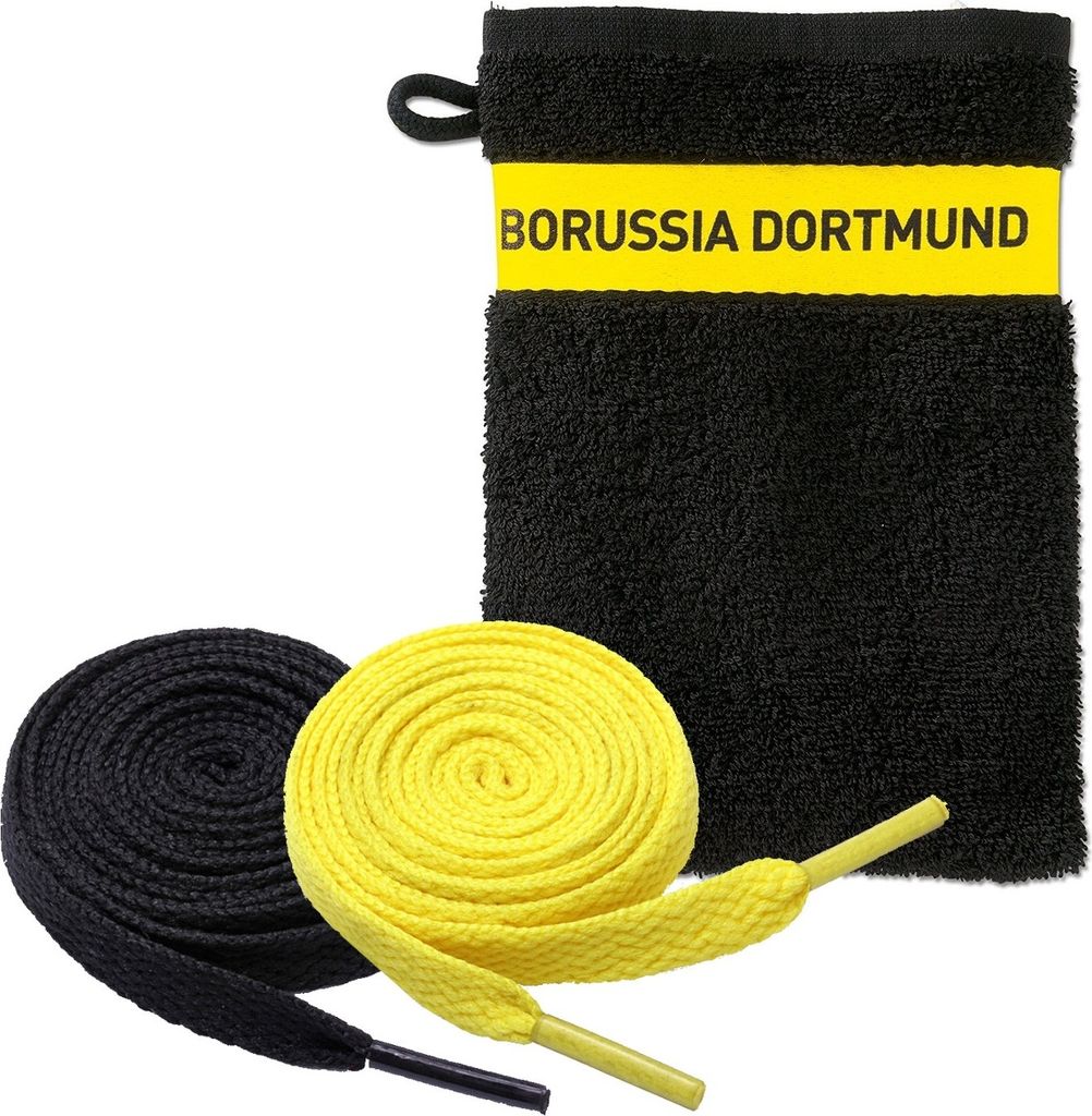 Borussia Dortmund BVB Waschhandschuh (schwarz) + 2 Paar Produktbild 