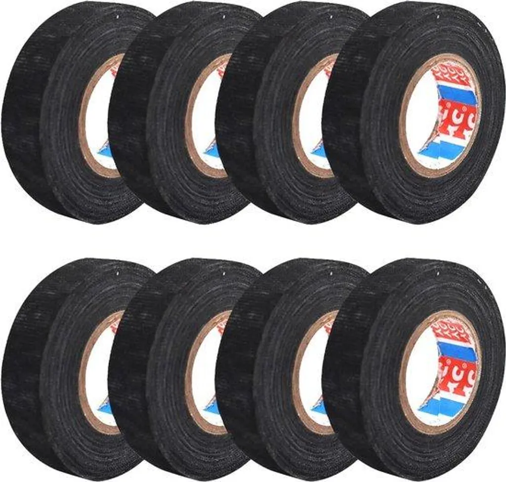 Ruban isolant 19mm x 15m haute adhérence lot de 8 noir auto-extinguible