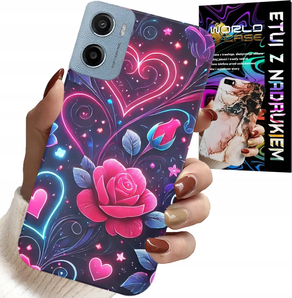 Custodia Silicone Motorola G05 E15 Cuore Rosa + Vetro 9H