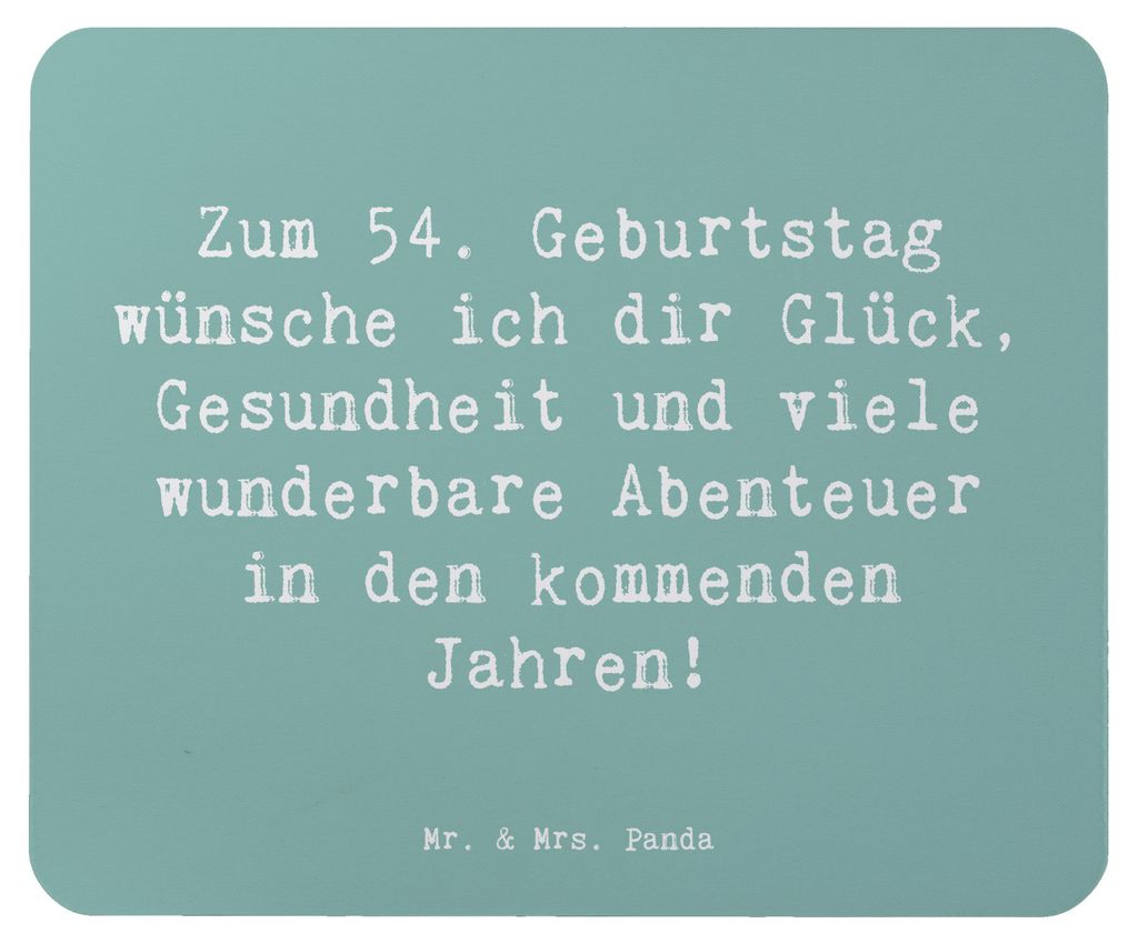 Mr. & Mrs. Panda Mauspad Spruch 54. Geburtstag - Meeresbrise - Geschenk, Mousepad, Feiern, Happy Birthday, Mouse Pad, mousematte, laptop, Geburtsta...