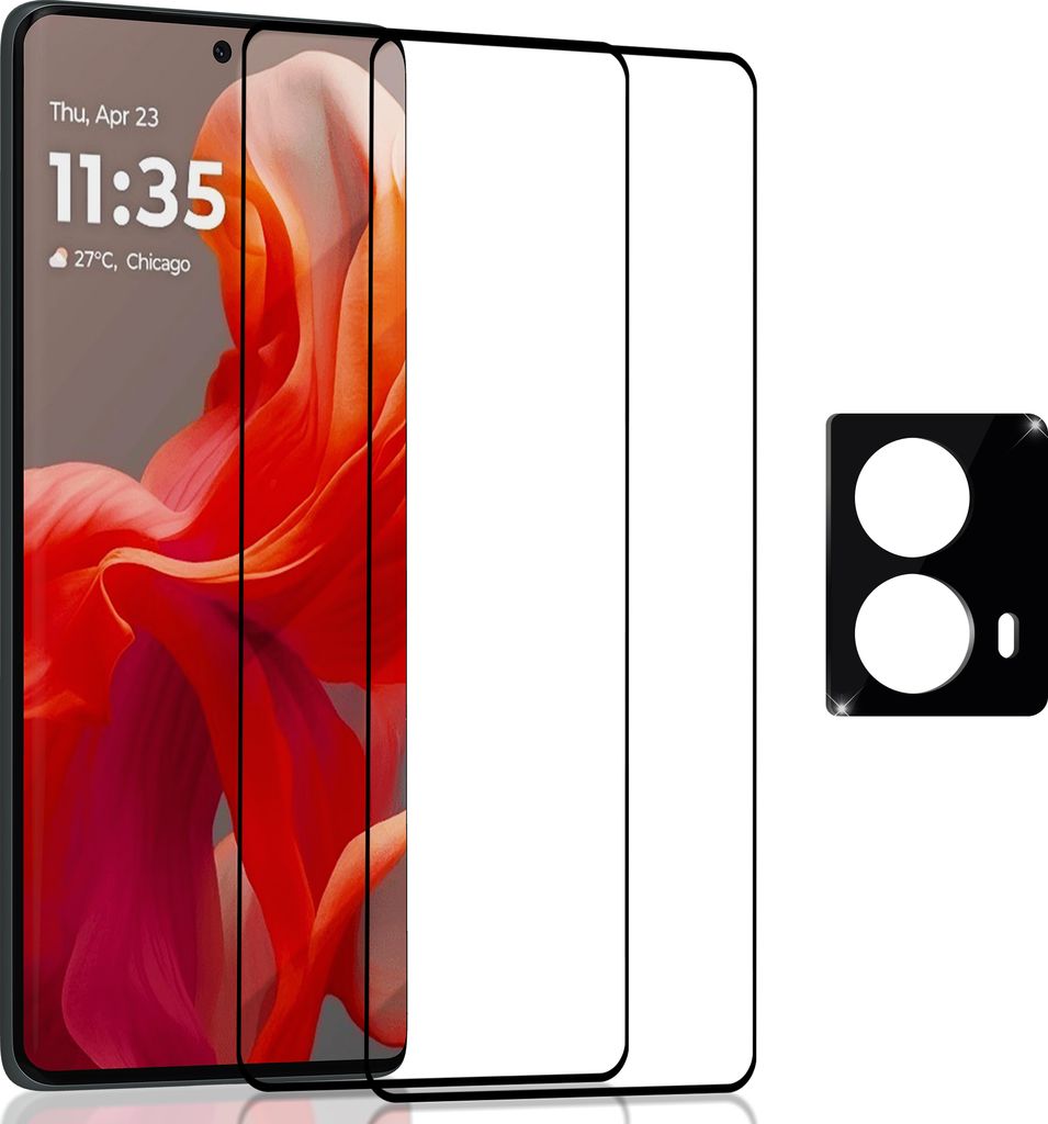 2-Pack Displayschutzfolie & 1-Pack Objektivschutz fur Motorola G85 aus 9H gehärtetem Glas