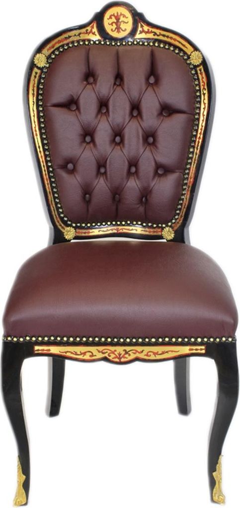 Casa Padrino Luxus Barock Stuhl Boulle Collection - Luxus Schreibtisch Stuhl