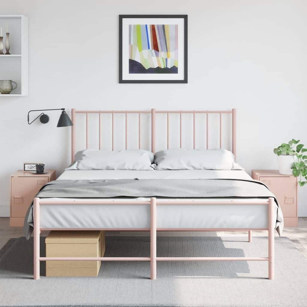 Maison Exclusive - Nachttische 2 Stk. Rosa 34,5x39x44 cm Stahl