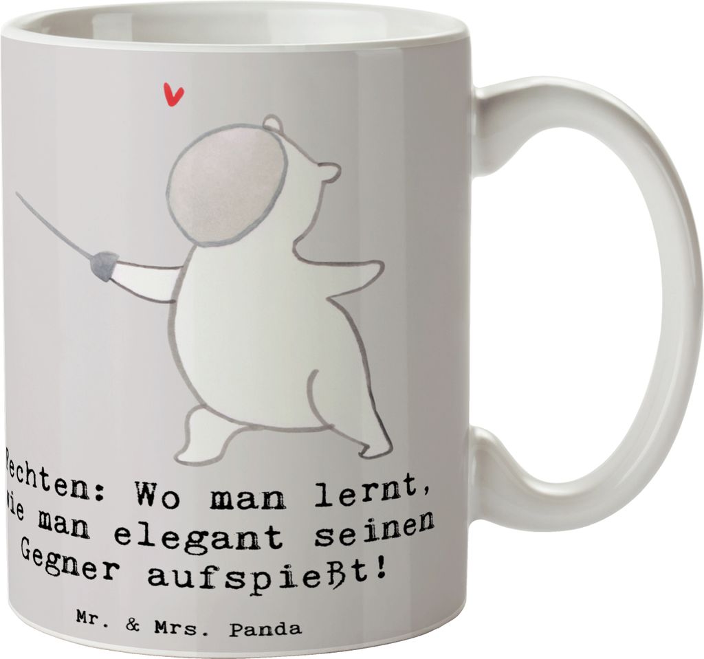 Mr. & Mrs. Panda Tasse Fechten Eleganz - Grau Pastell - Produktbild 