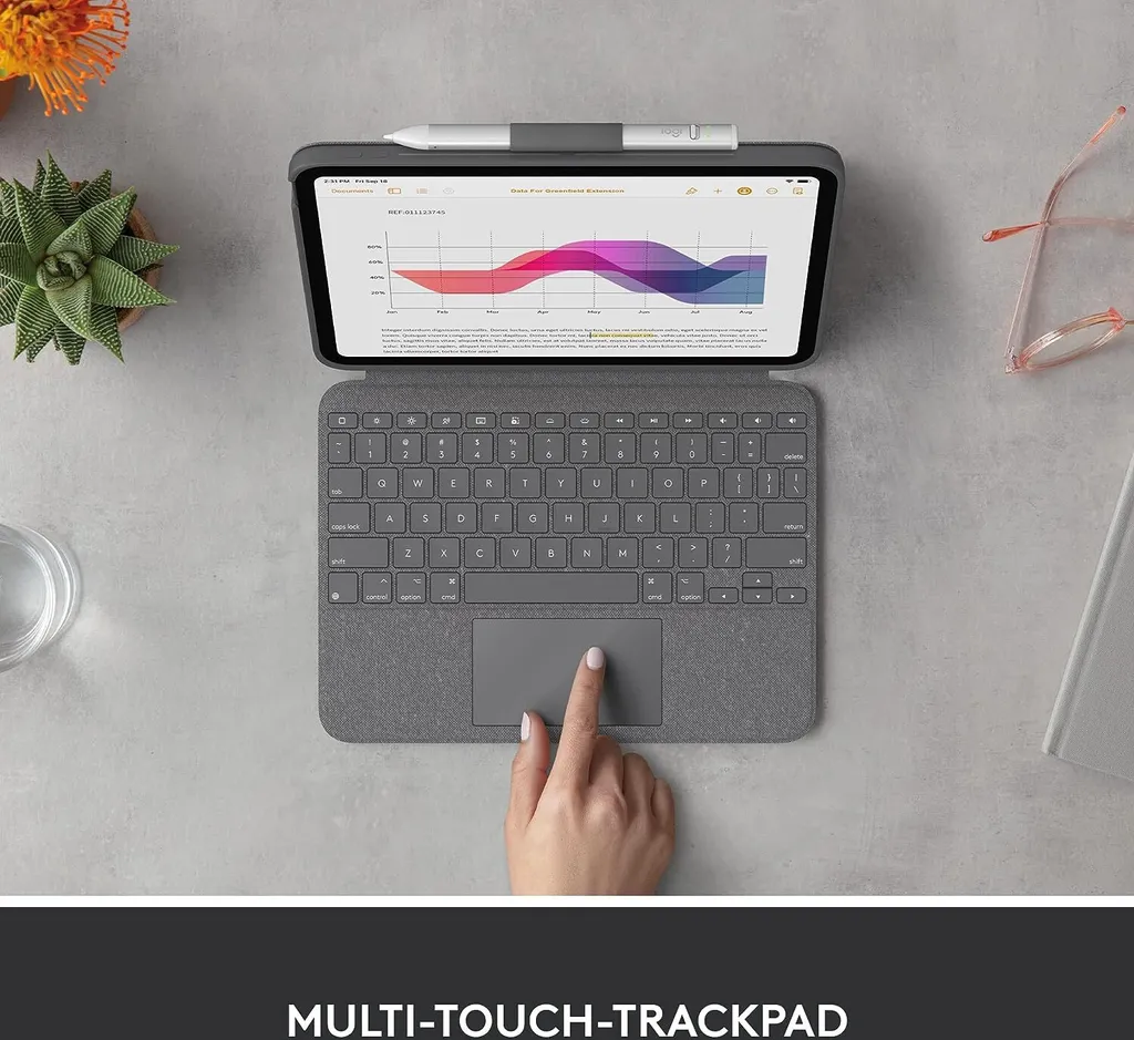 Logitech Combo Touch 920-011435 Clavier iPad avec Trackpad Oxford Gray - 9