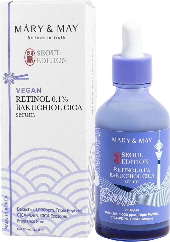 Mary&May Seoul Edition Vegan Retinol 0,1% Bakuchiol CICA Serum 80 ml – Anti-Aging-Serum