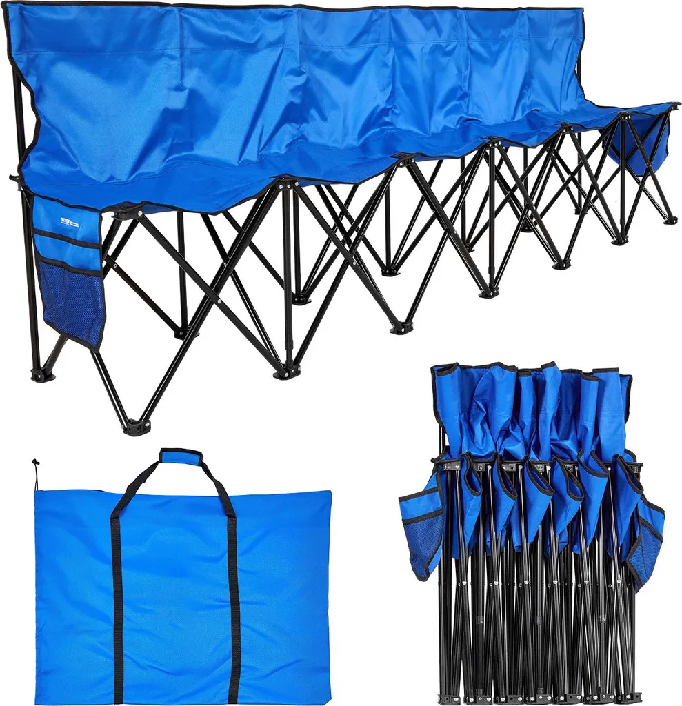 Siège collectif portable 4 personnes bleu pour baseball et activités de plein air
