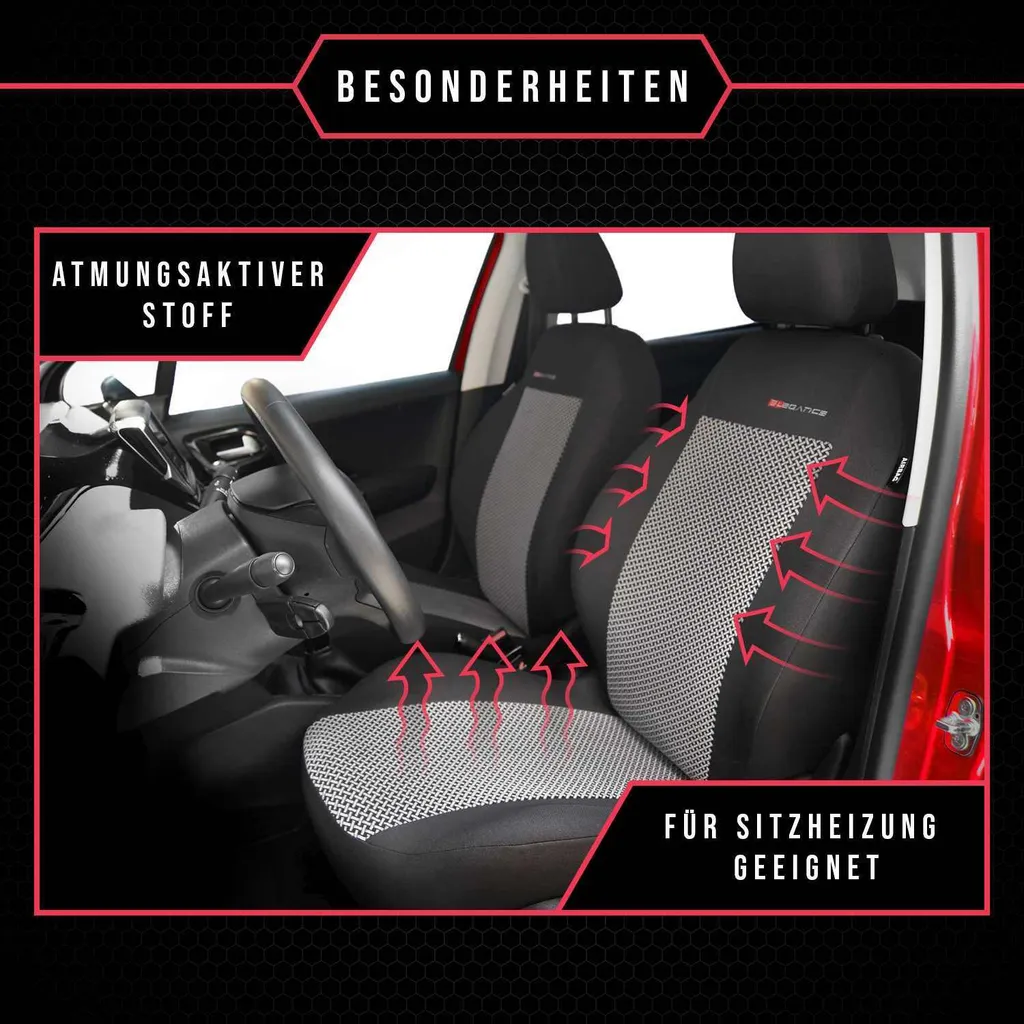 Set Coprisedili Seat Ibiza Grigio Sport | Look Racing Universale - 3