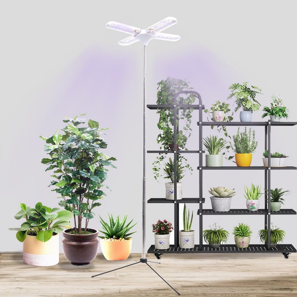Vollspektrum Pflanzenlampe mit 4 Köpfen & 240 LEDs | Produktbild 