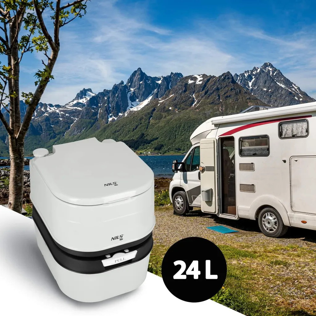 WC chimique portable 24 Litres - Toilettes mobiles pour camping-car