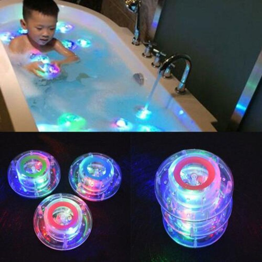 Gift Neu Badezimmer LED Licht Kinder Spielsachen Wasserfest Tube Baden Rosa 