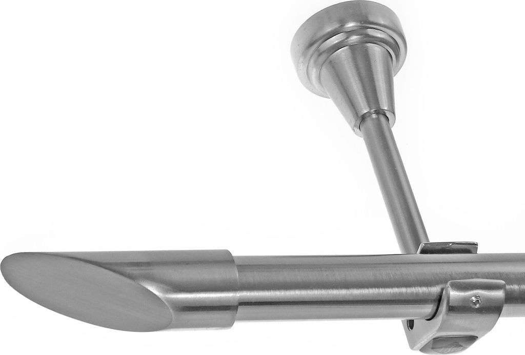 Gardinenstange mit Wandhalterung I Metall Edelstahl Look 1-läufig I Ø20mm | H50R