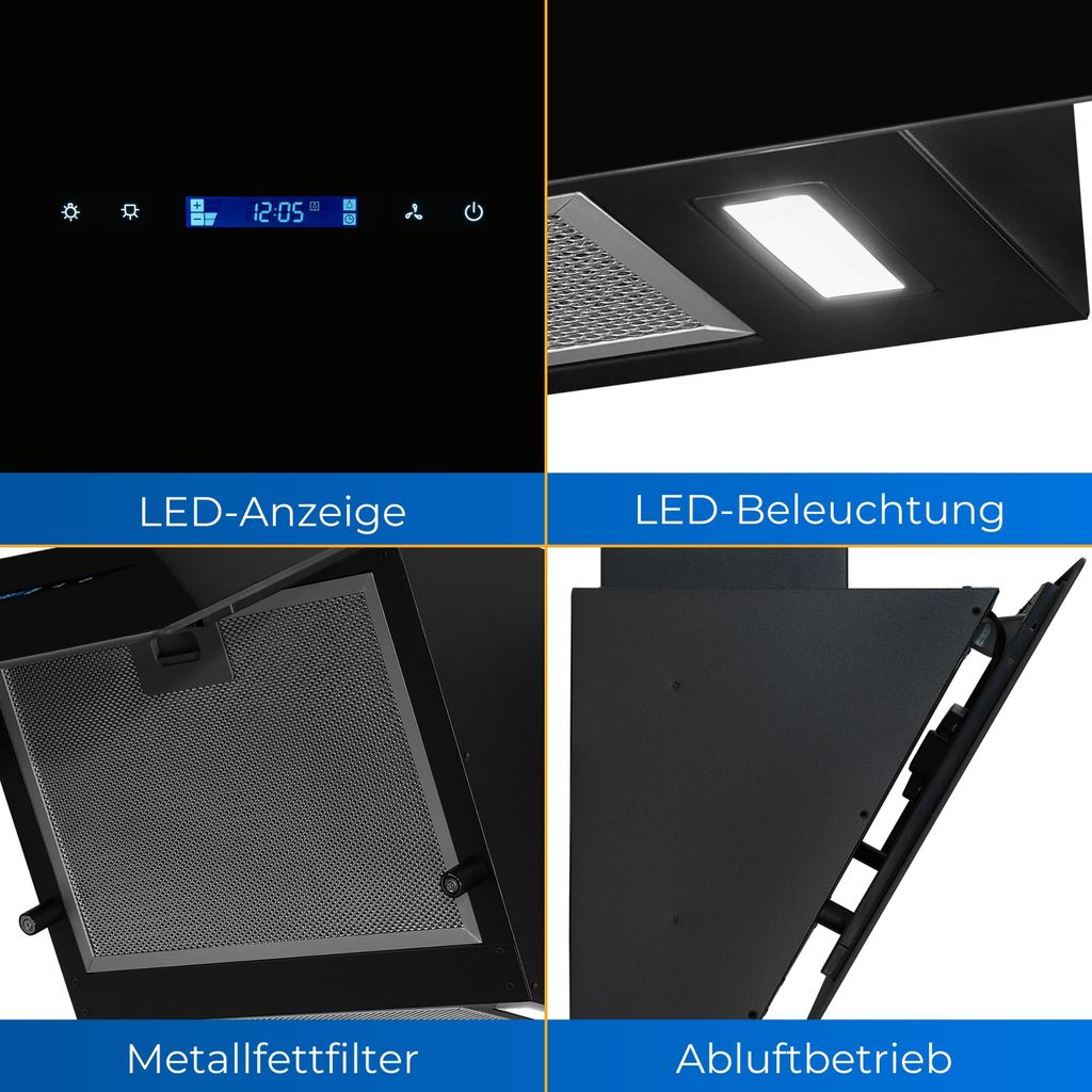 Exquisit Dunstabzugshaube KFD 817-2L schwarz | Produktbild 3