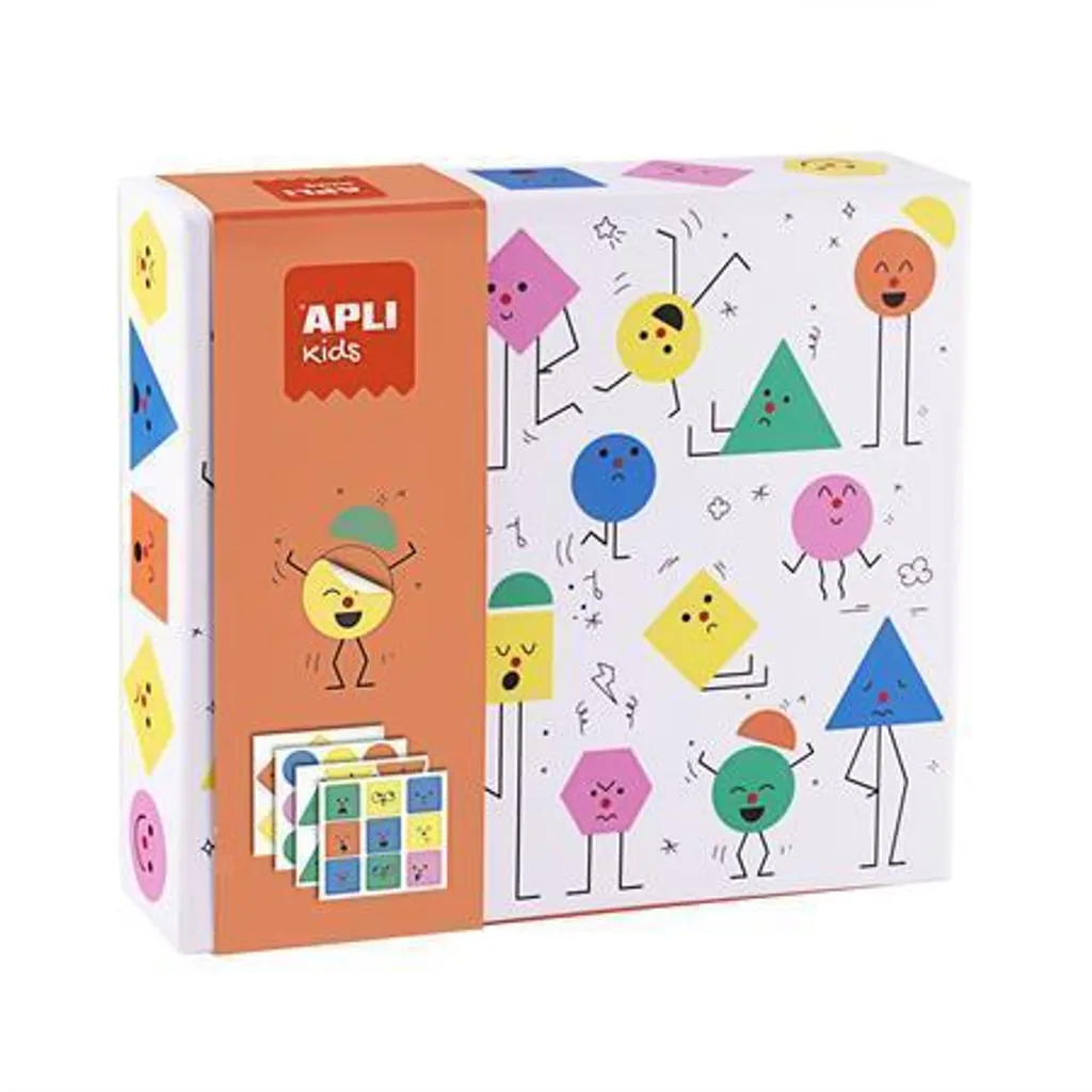 Jeu créatif Émotions APLI Kids 19433 avec gommettes géométriques