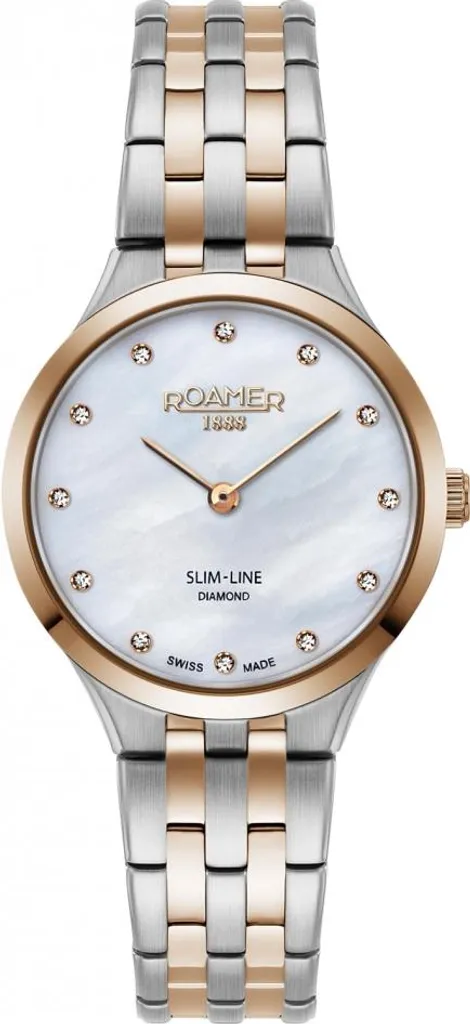 Montre Roamer 512847 49 89 20 - Bracelet Femme Or Rose avec Diamants