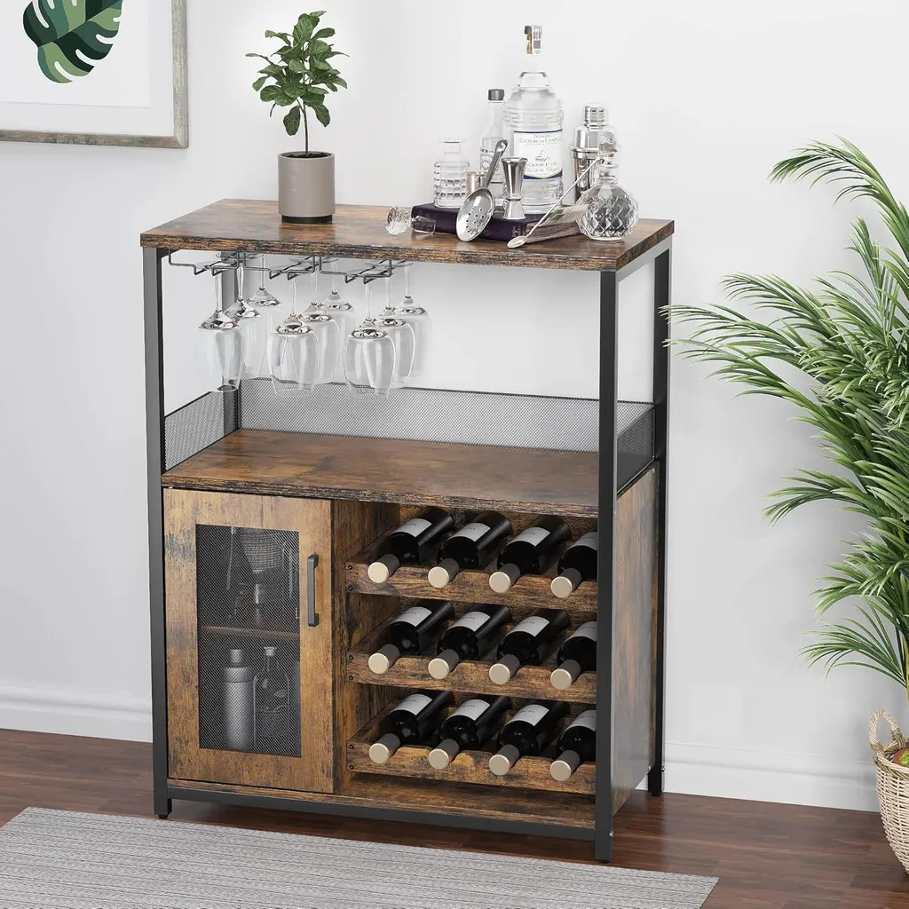 Buffet industriel compact : gagnez de la place avec rangement et cave