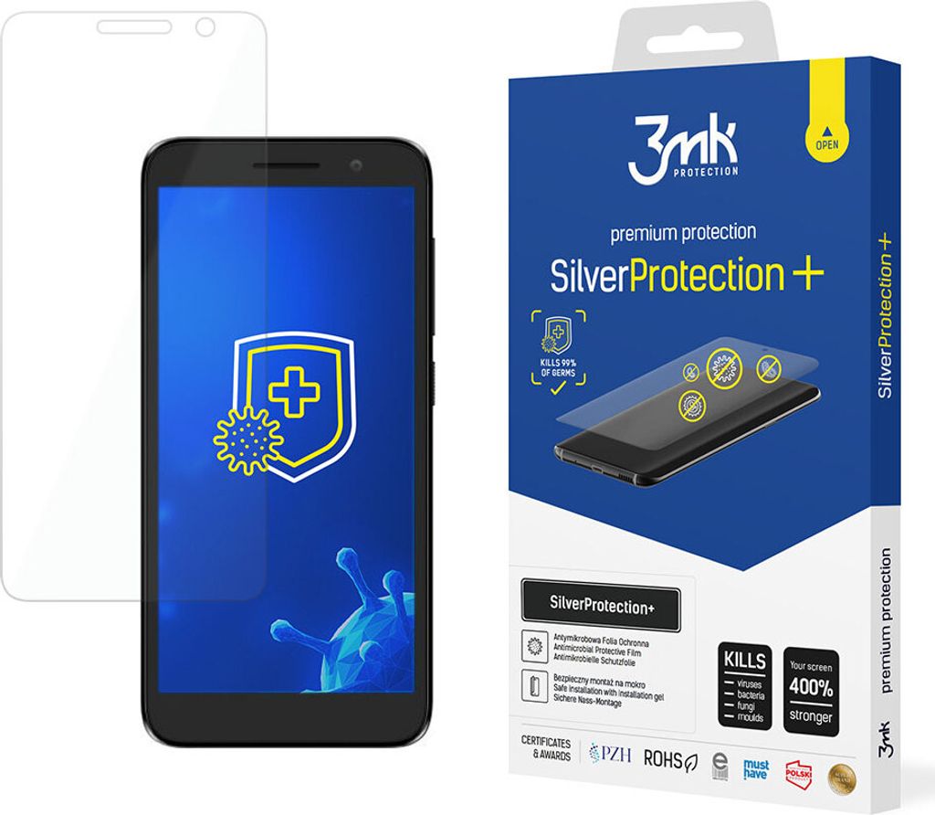 3mk Display Antimikrobielle Schutzfolie SilverProtection+ für Alcatel 1 2022 0,21mm Self-Heal