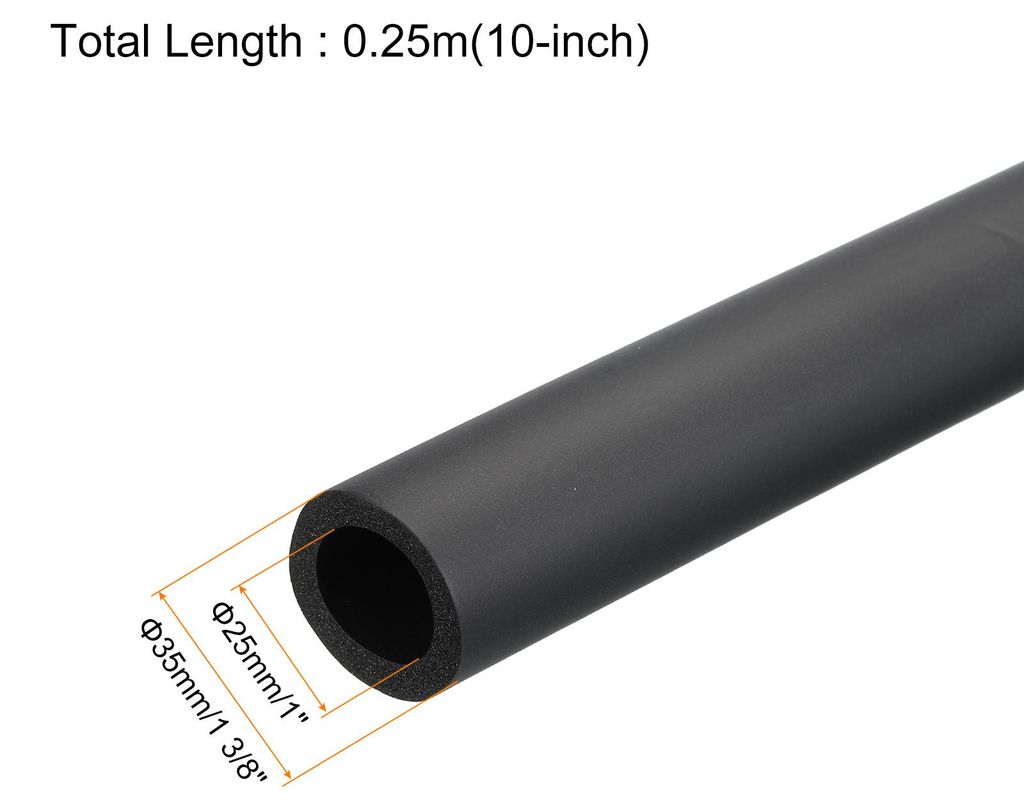 25cm Rohrisolierung Schaumstoff, Durchmesser 25mm Isolierst?rke 5mm Heizungsrohr Verkleidung fš¹r Fitnessger?te, Rohre, Handhaben (Schwarz)