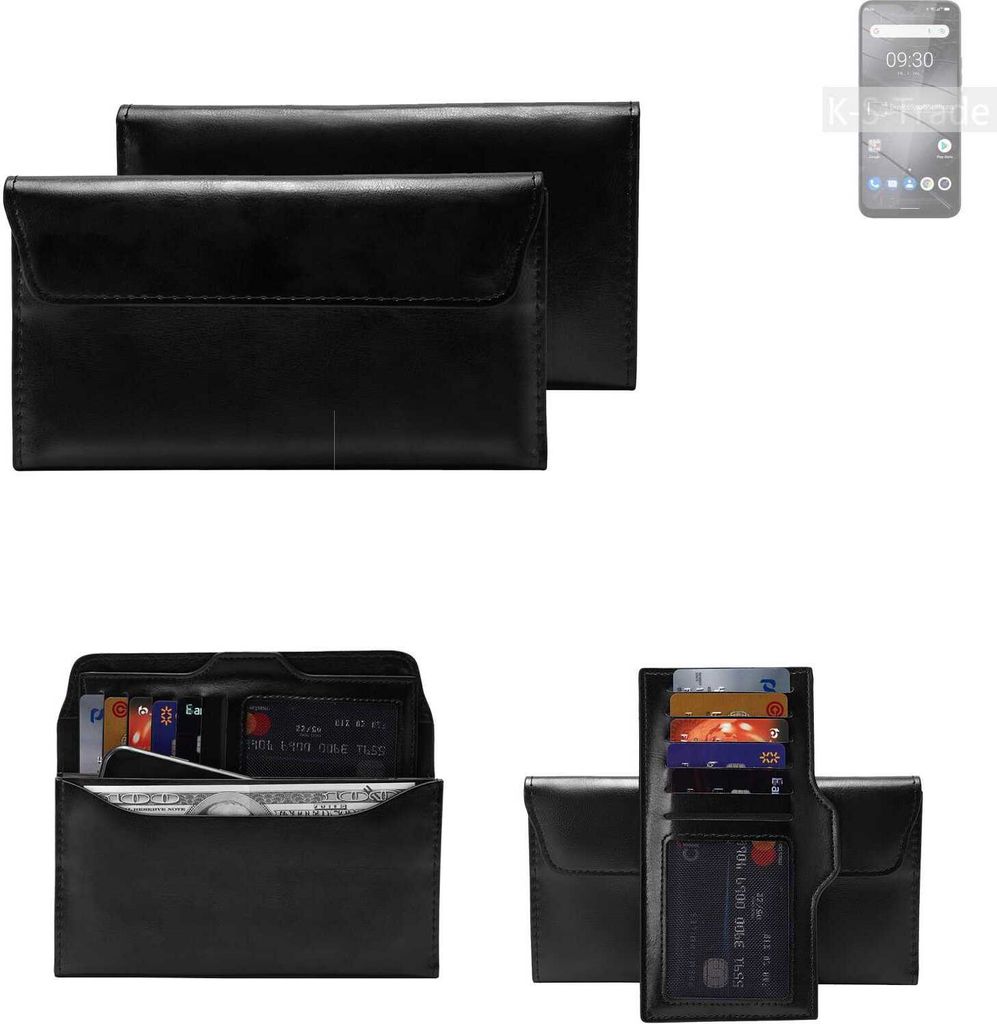K-S-Trade Handy Hülle kompatibel mit Gigaset GS5 Lite Schutz Hülle Tasche Schutz Case Handytasche Kunstleder schwarz, 1x