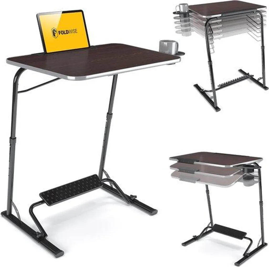 Support de Bureau en Bois Noir Multifonction - Idéal Maison et Travail