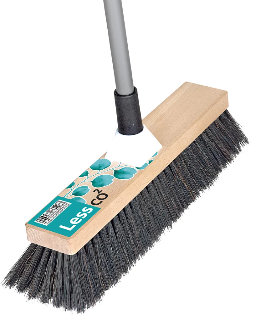 Balai d'intérieur LessCO2 Peggy Perfect avec manche en bois véritable 120cm