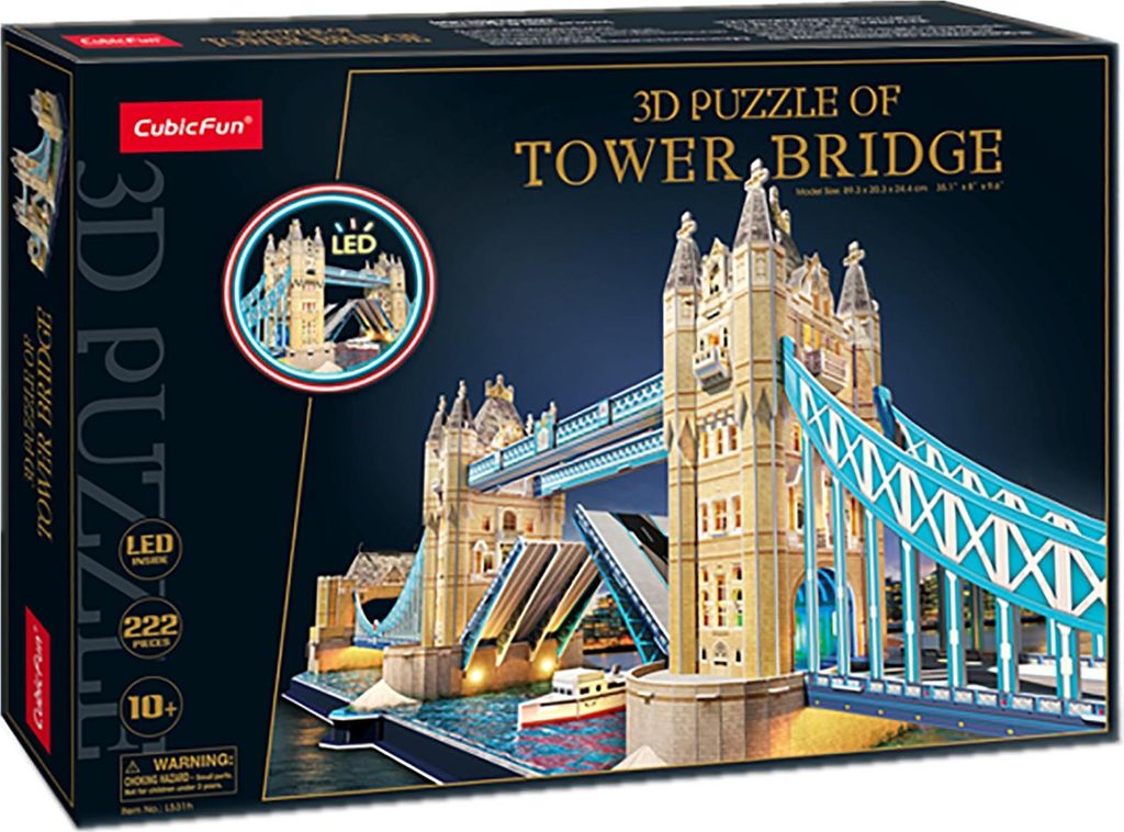 Kubisches Spasspuzzle 3D Tower Bridge Led 5317 Produktbild 
