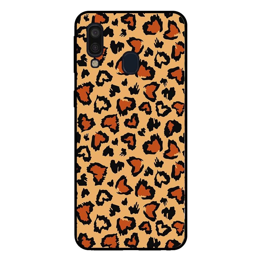 Smartphonica Handyhülle für Samsung Galaxy A40 mit Tiger-Print - Panther Print Back Cover - Braun