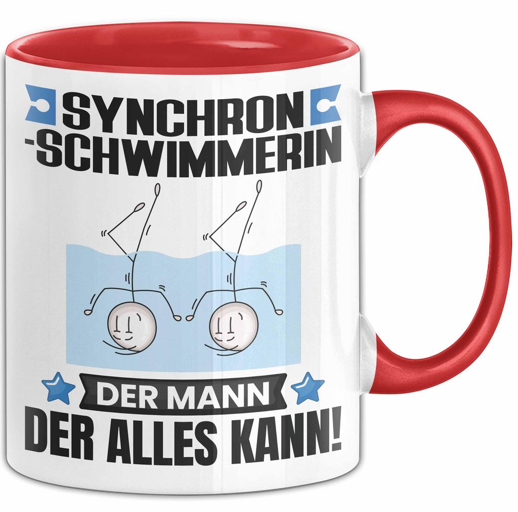 Synchronschwimmerin Tasse Geschenk für Synchronschwimmerin Der Mann Der Alles Kann Geschenkidee zum Geburtstag (Rot)