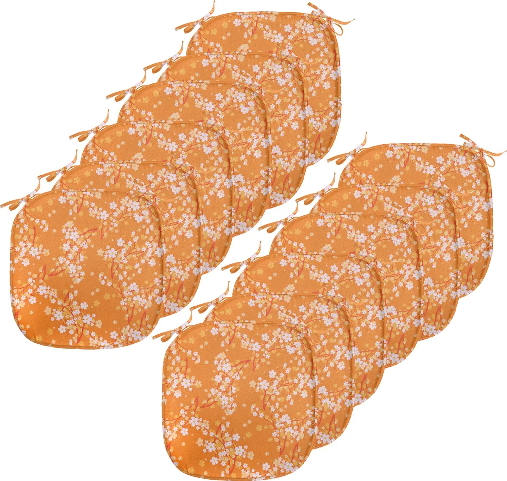Coussins de Chaise Anti-Taches 40x40 cm Orange Lilas avec Fixations Fixes