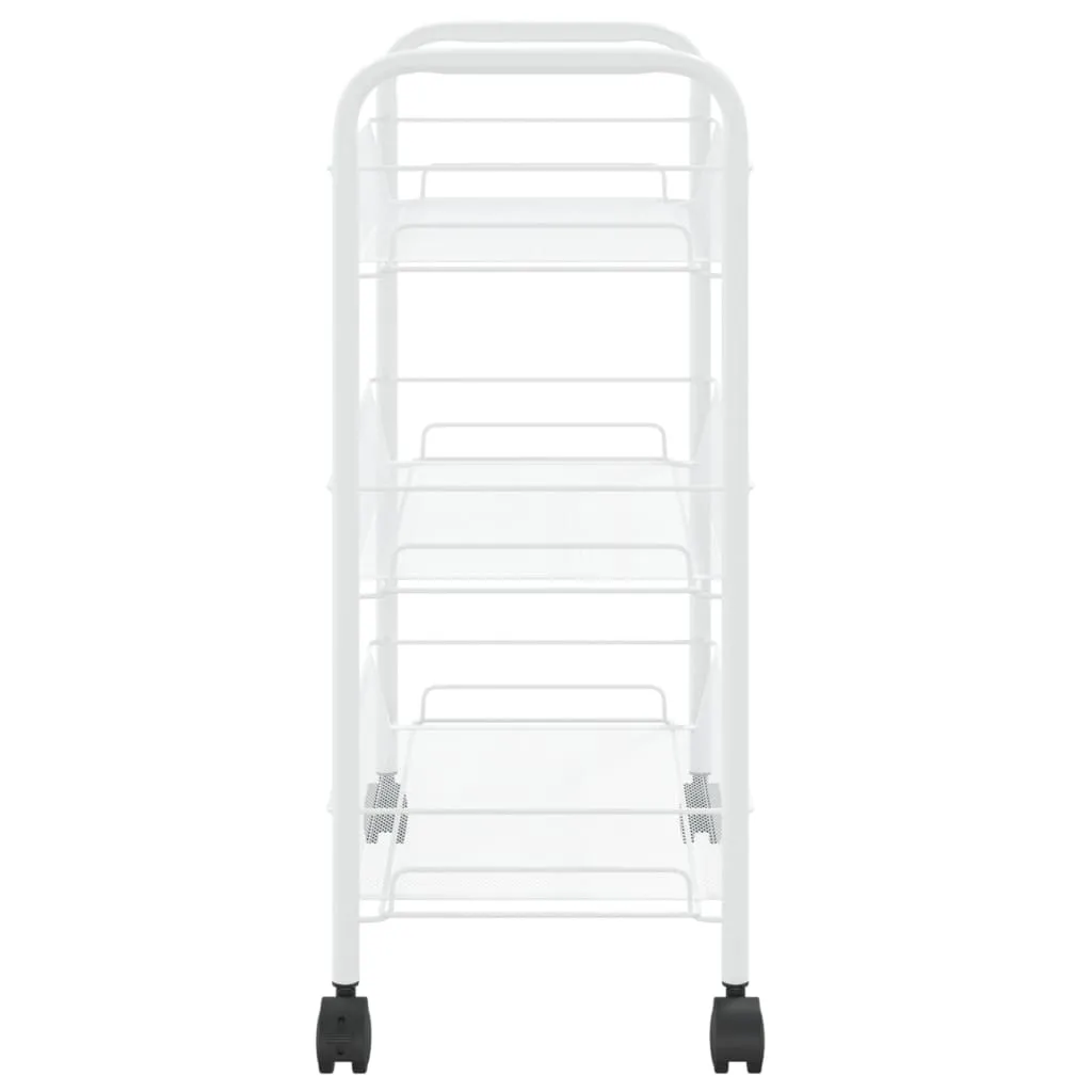 Carrello da Cucina Bianco in Ferro 3 Ripiani 46x26x64cm | Offerta Online - 4