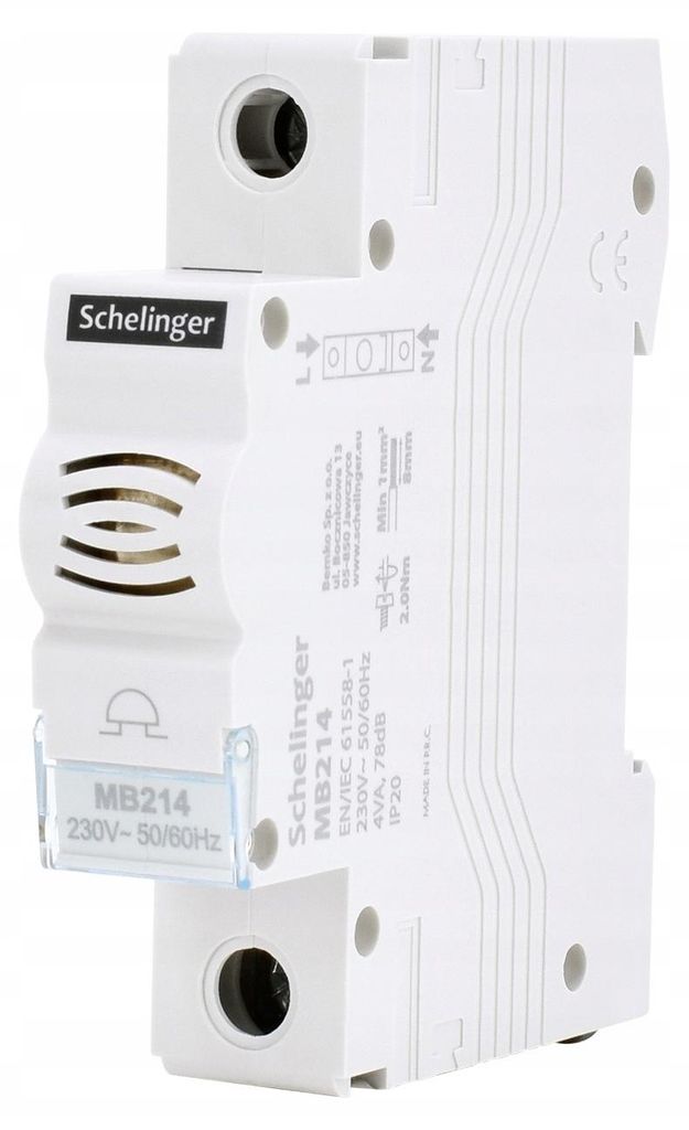 Schelinger zvonček pre 230 V 4 VA DIN lišta modulárny Obrázok produktu 