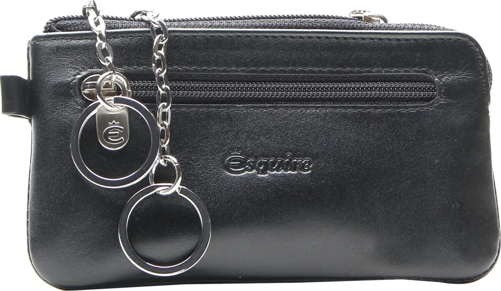 Esquire Silk 02 Key Case Nero | Astuccio Portachiavi in Pelle Pregiata