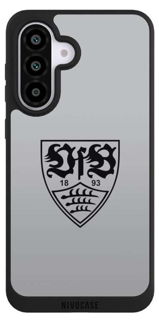 NIVOCASE Handyhülle für Samsung Galaxy A56 5G Hülle NIVOpure Case Schwarz Logo Offizielles Lizenzprodukt VfB Stuttgart