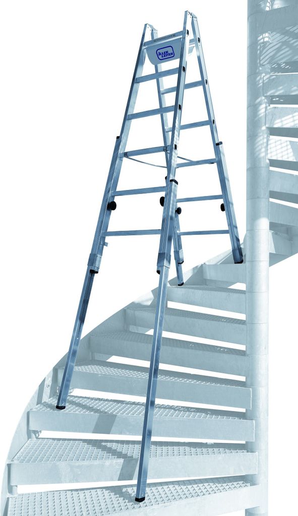 Iller Treppenhausleiter Multilift Aluminium blank 2x7 Sprossen