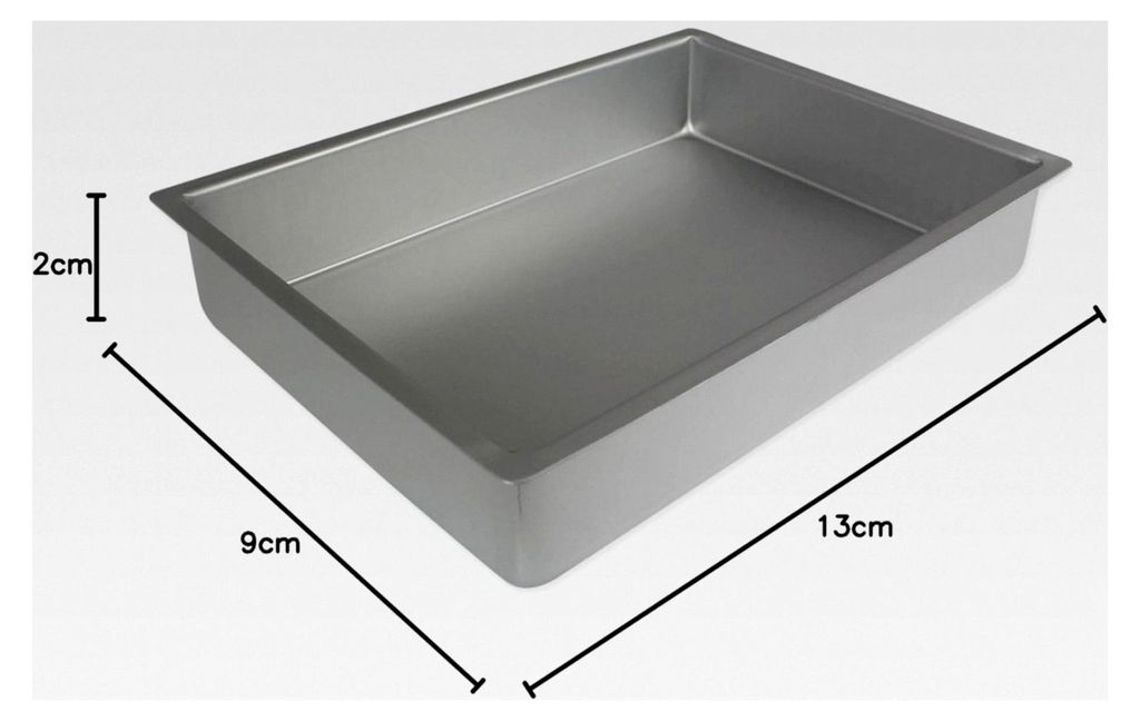 Aluminium-Backform länglich 229 x 330 x 51 mm, Silber