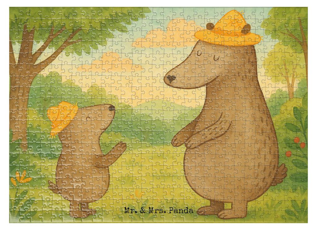 Mr. & Mrs. Panda Puzzle Bären mit Hut Design 551 Teile - Weiß - Geschenk, Muttertag, Geduldspiel, Vatertag, 1000, Family, 500, 2000, 1500, Liebli...