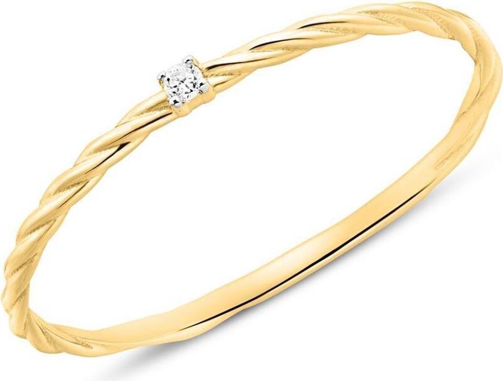 Ring für Damen von Unique aus 14K Gold mit Diamant