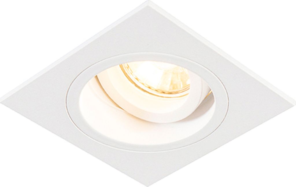 QAZQA - Modern Smarter Einbaustrahler Weiß Quadratisch Inkl. WiFi GU10 - Chuck I Wohnzimmer I Schlafzimmer - Stahl Quadratisch - LED geeignet GU10