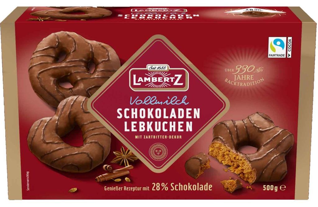 Lambertz Schokoladen Lebkuchen Vollmilch 500g Produktbild 