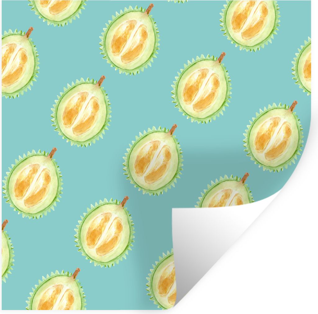MuchoWow Wandtattoo Wandsticker Wandaufkleber Zitrusfrüchte - Obst - Blau 50x50 cm Selbstklebend und Repositionierbar - Selbstklebend - Fototapeten