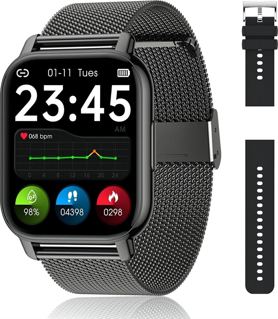 Smartwatch für Damen & Herren 1,85 Zoll Touch-Farbdisplay Produktbild 