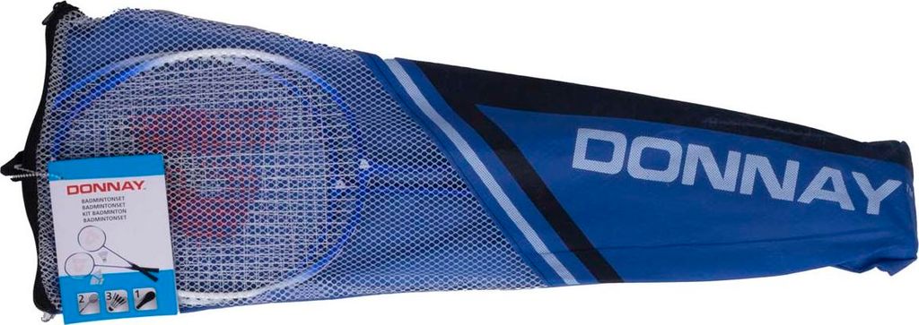 Donnay Badmintonset - bestaande uit 2 rackets, 3 shuttles Productafbeelding 