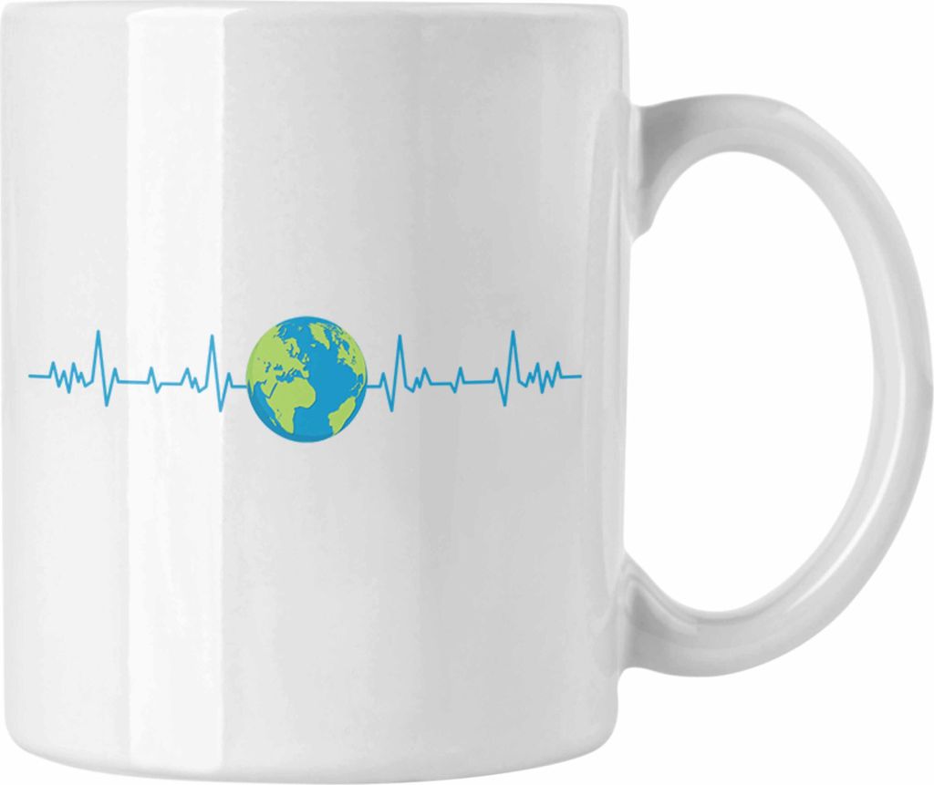 Trendation - Welt Umwelt Aktivisten Tasse Geschenk Generation Retten Herzschlag (Weiß)