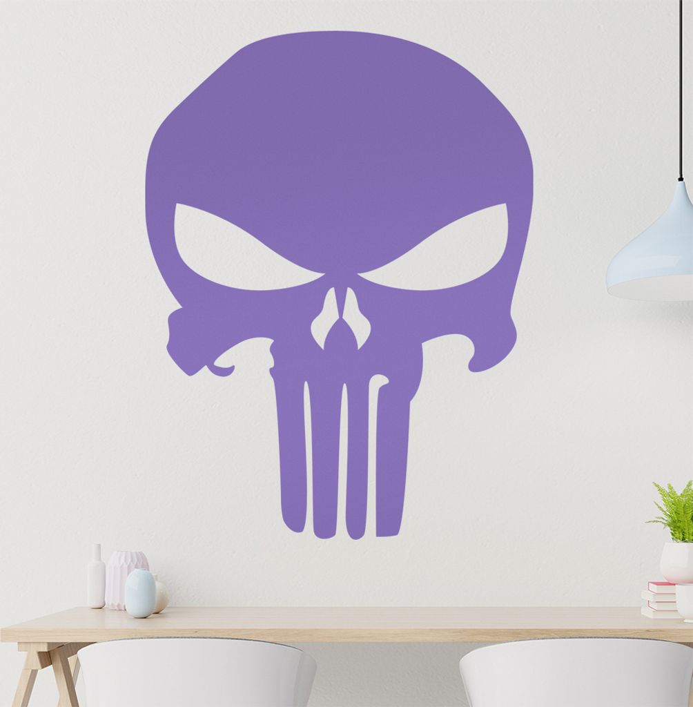 Schädel Totenkopf Wandtattoo in 6 Größen - Wandaufkleber Wall Sticker - Dekoration, Küche, Wohnzimmer, Schlafzimmer, Badezimmer