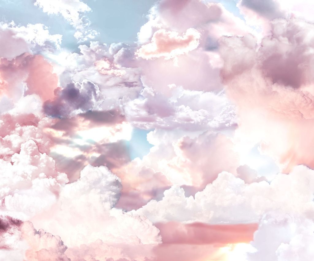Sanders & Sanders Fototapete Wolken Rosa und Blau 300 x 250 cm